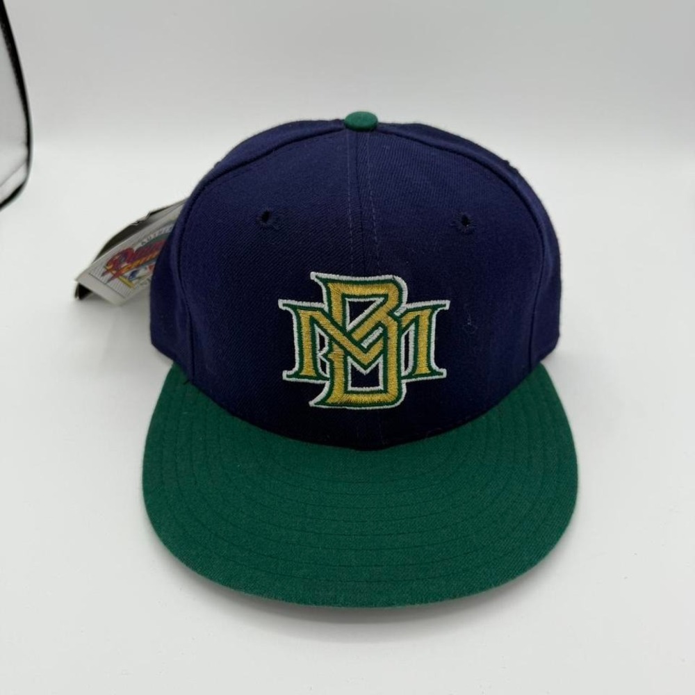 Vtg 90s NEW ERA Milwaukee Brewers 5950 PRO MODEL Diamond 6-3/4